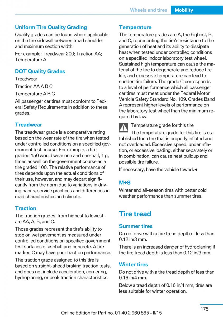 BMW i3 owners manual / page 191