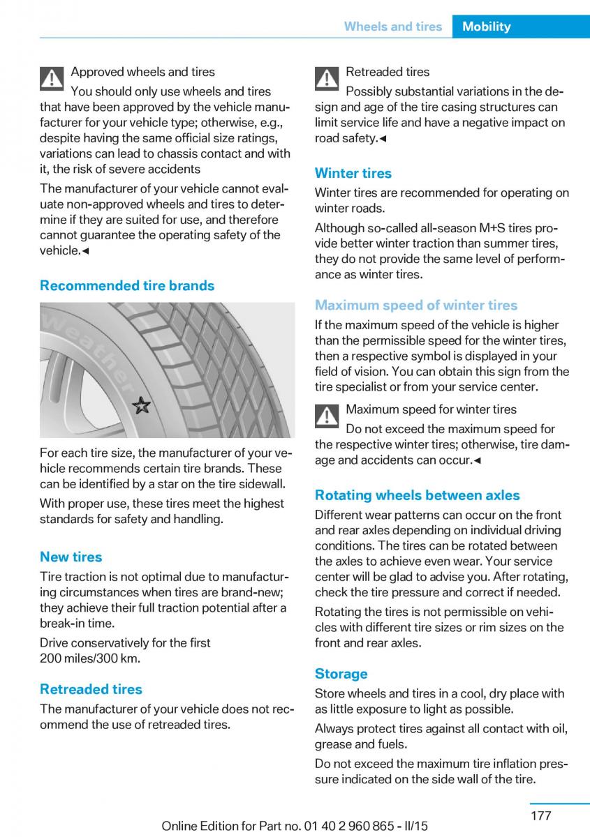 BMW i3 owners manual / page 193