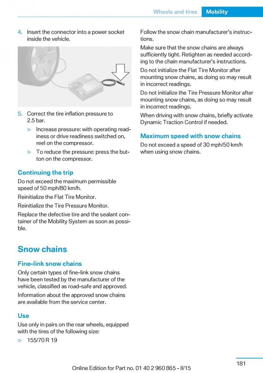 BMW i3 owners manual / page 197