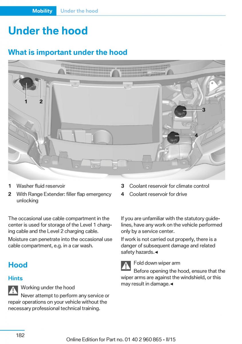 BMW i3 owners manual / page 198