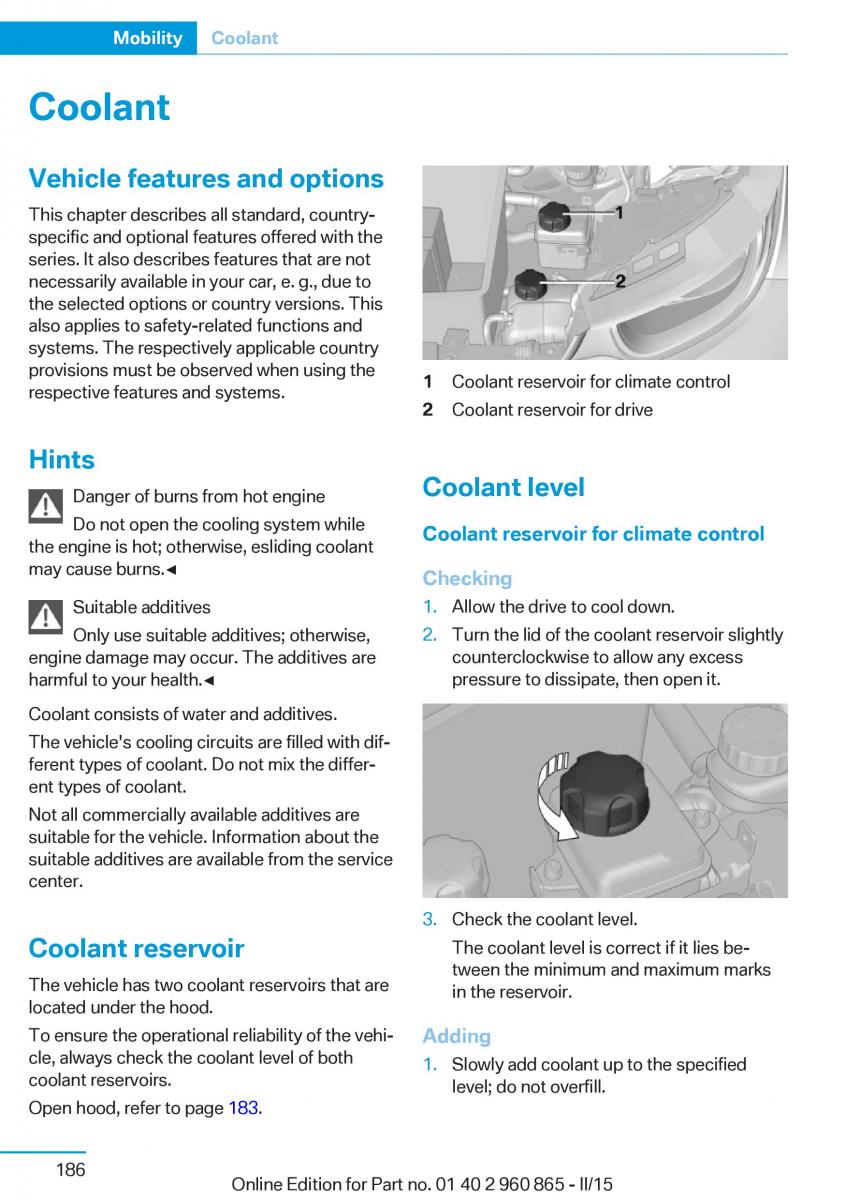 BMW i3 owners manual / page 202