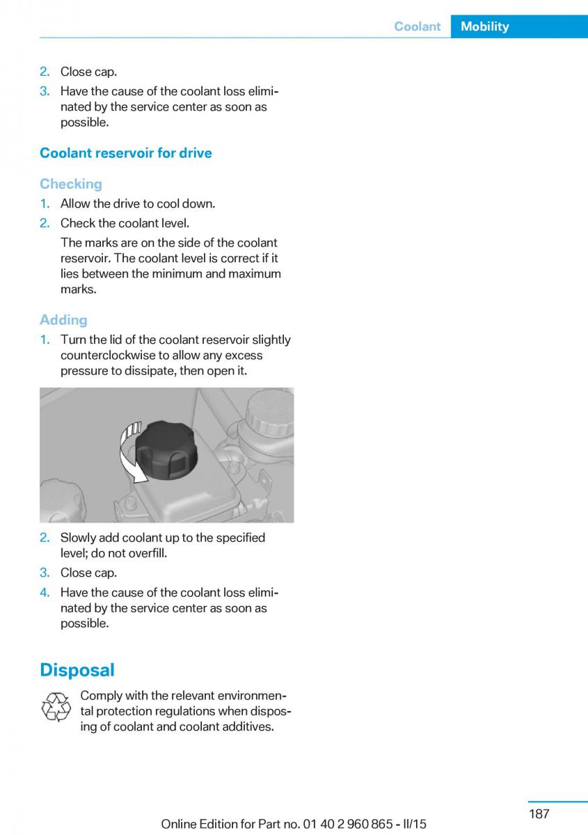 BMW i3 owners manual / page 203