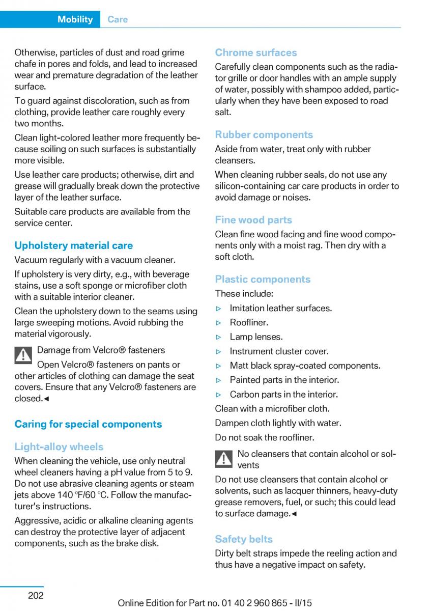 BMW i3 owners manual / page 218