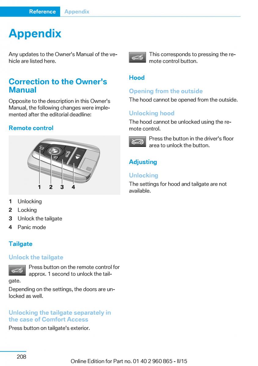 BMW i3 owners manual / page 224