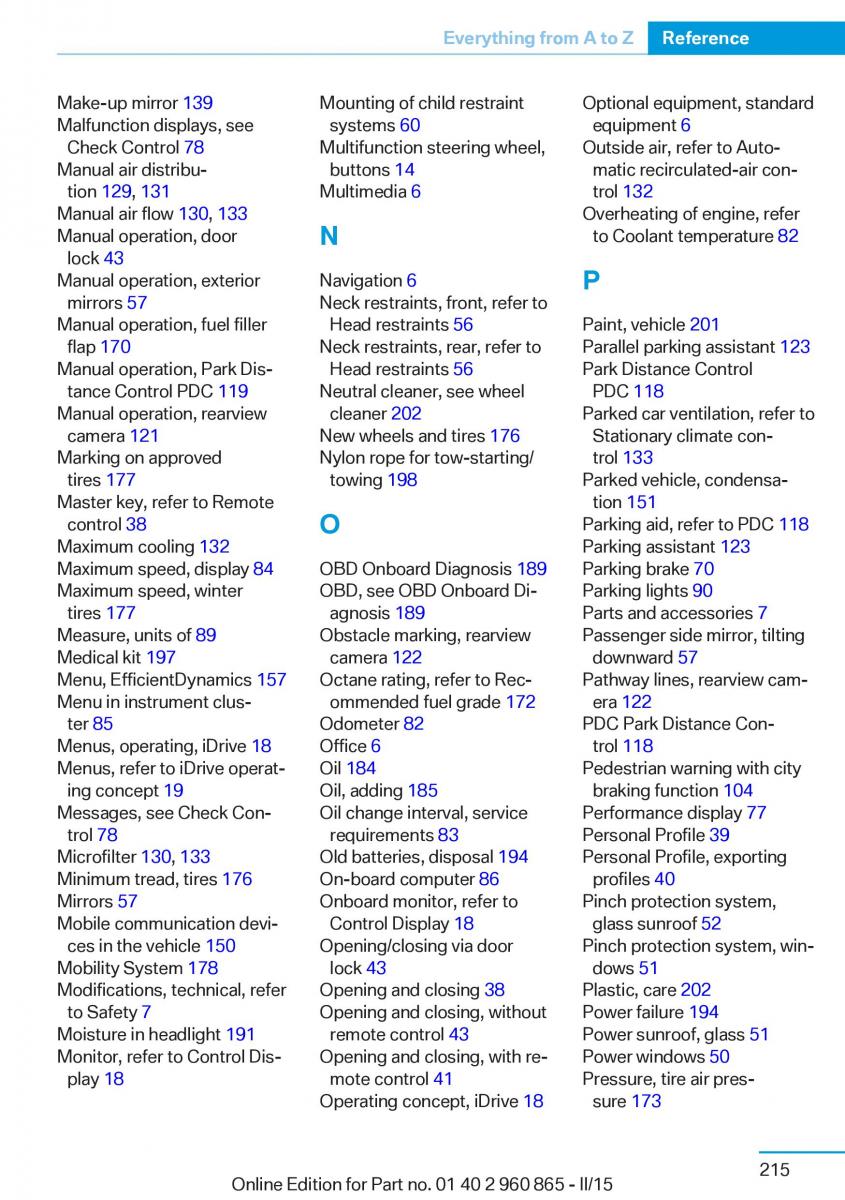 BMW i3 owners manual / page 231