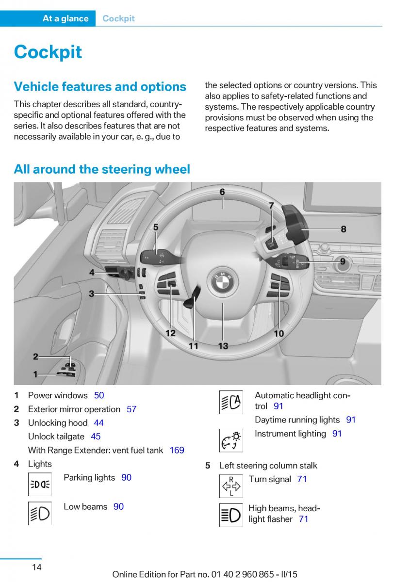 BMW i3 owners manual / page 30