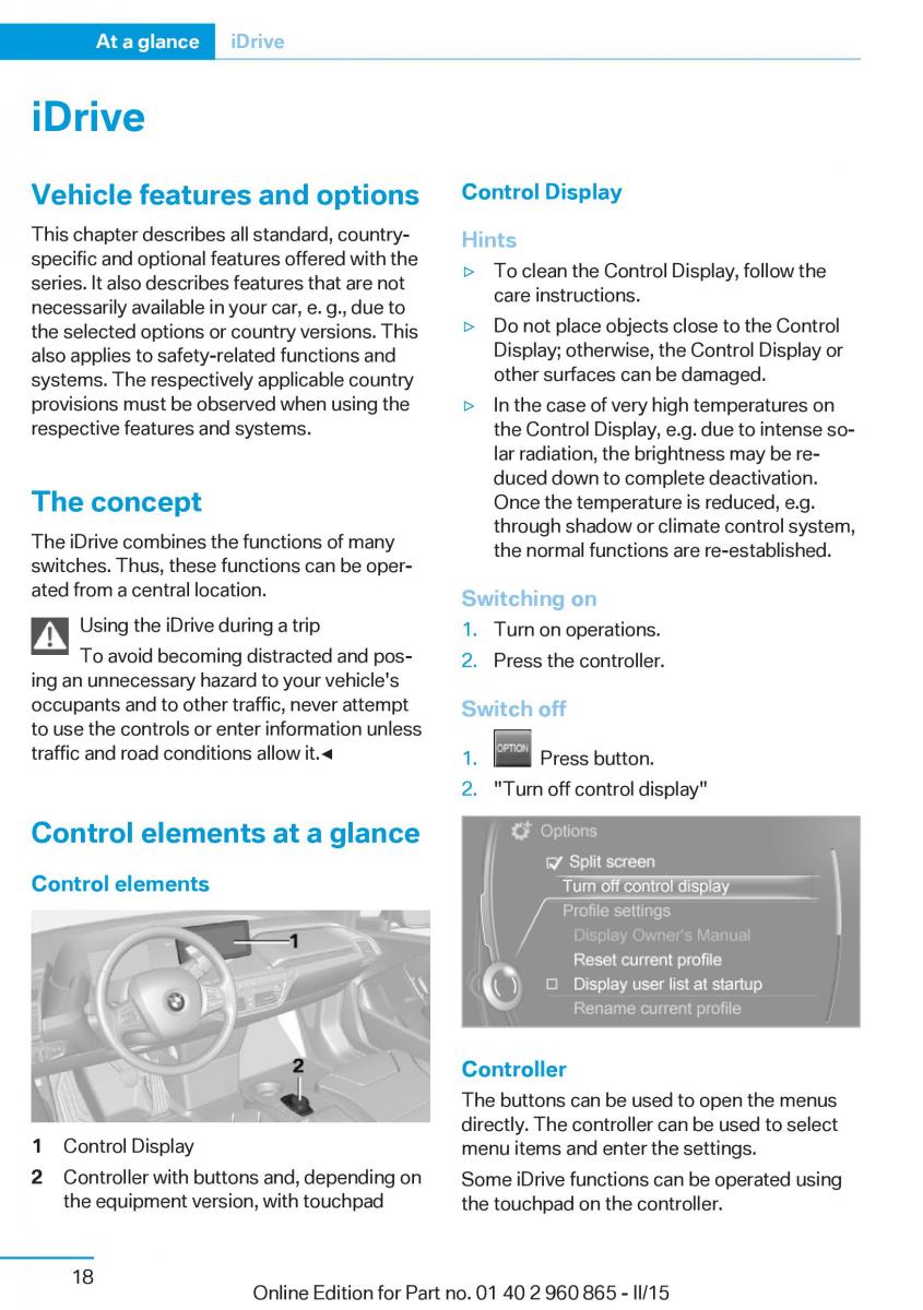 BMW i3 owners manual / page 34