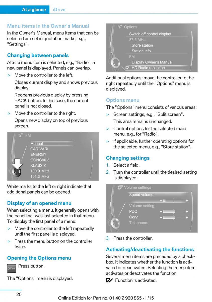 BMW i3 owners manual / page 36