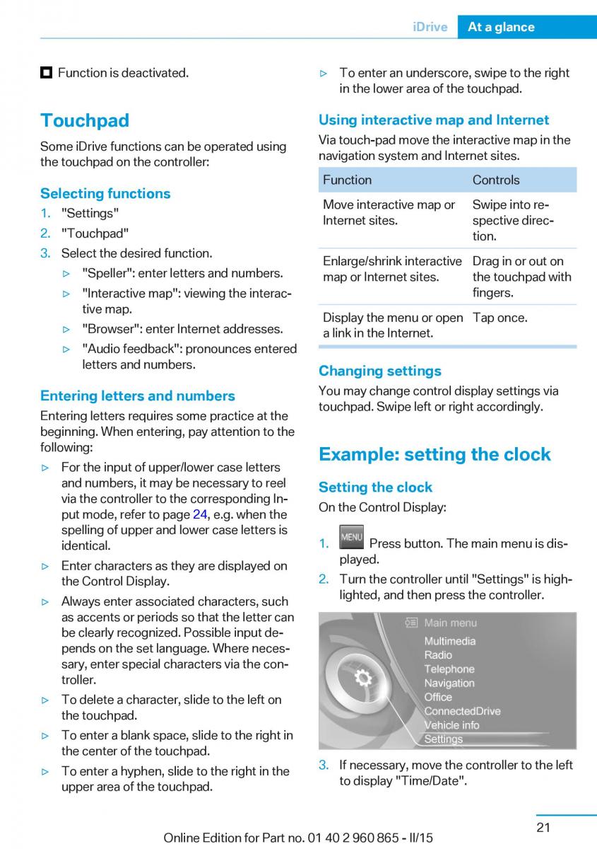 BMW i3 owners manual / page 37