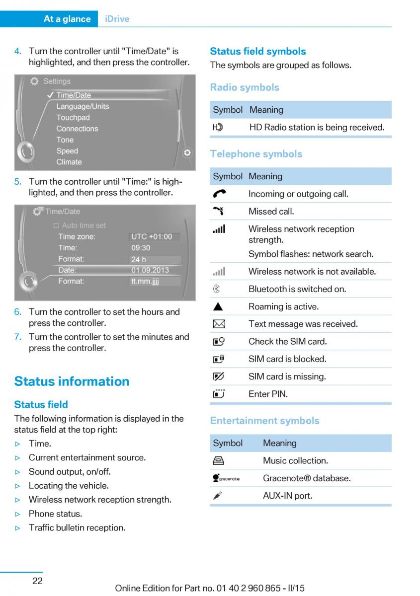 BMW i3 owners manual / page 38