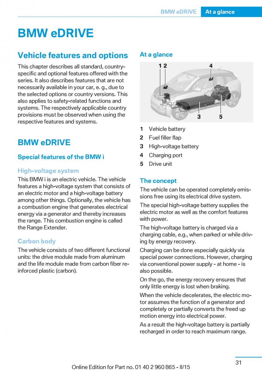 BMW i3 owners manual / page 47