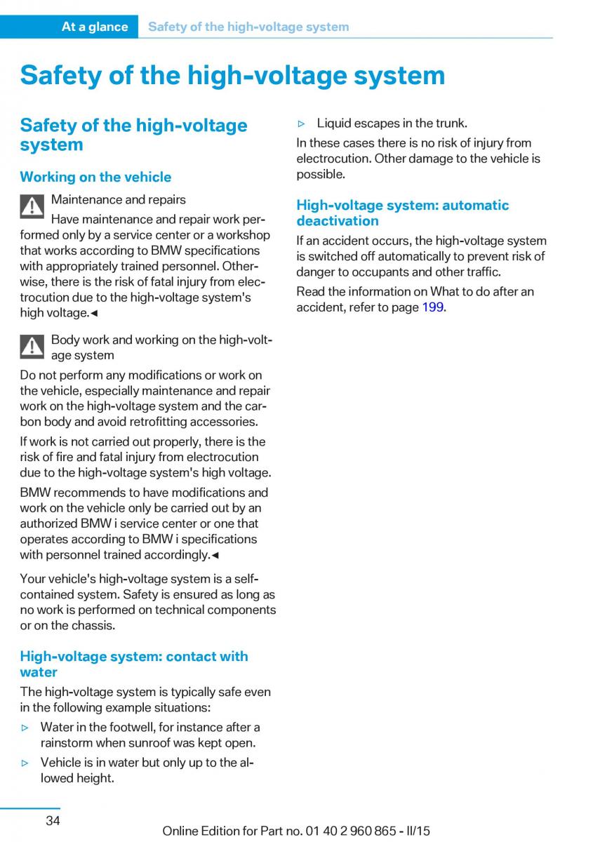 BMW i3 owners manual / page 50