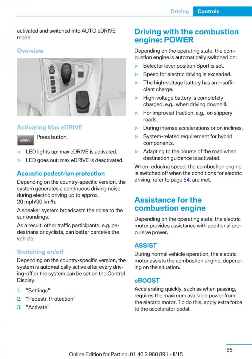 BMW i8 owners manual / page 81