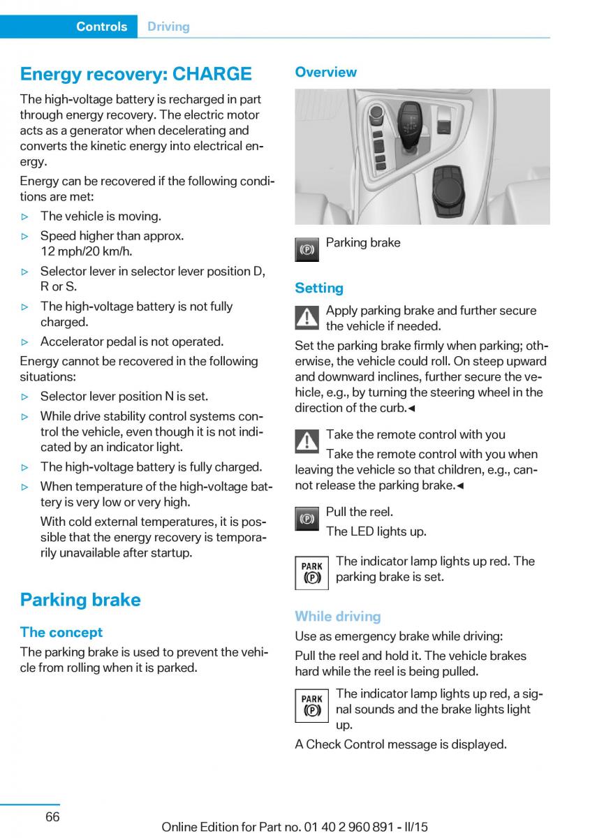 BMW i8 owners manual / page 82