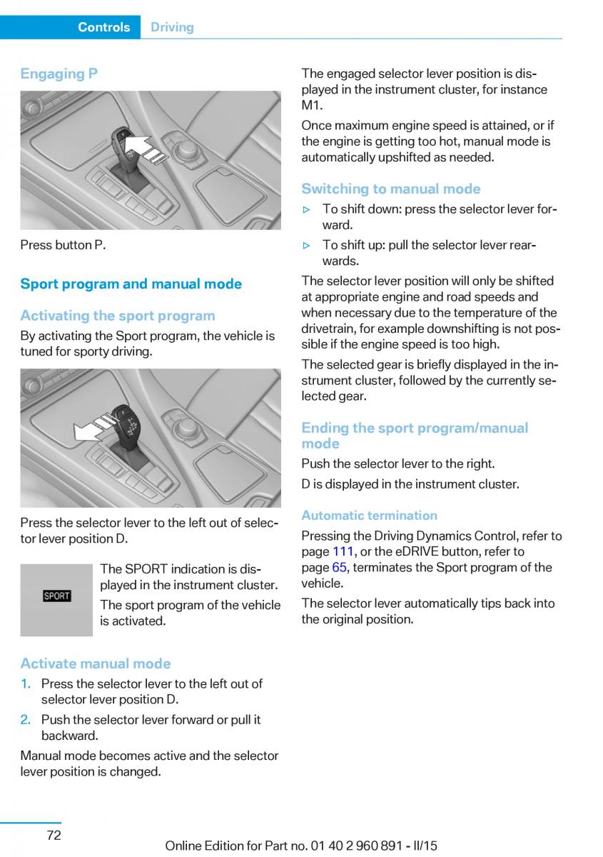 BMW i8 owners manual / page 88