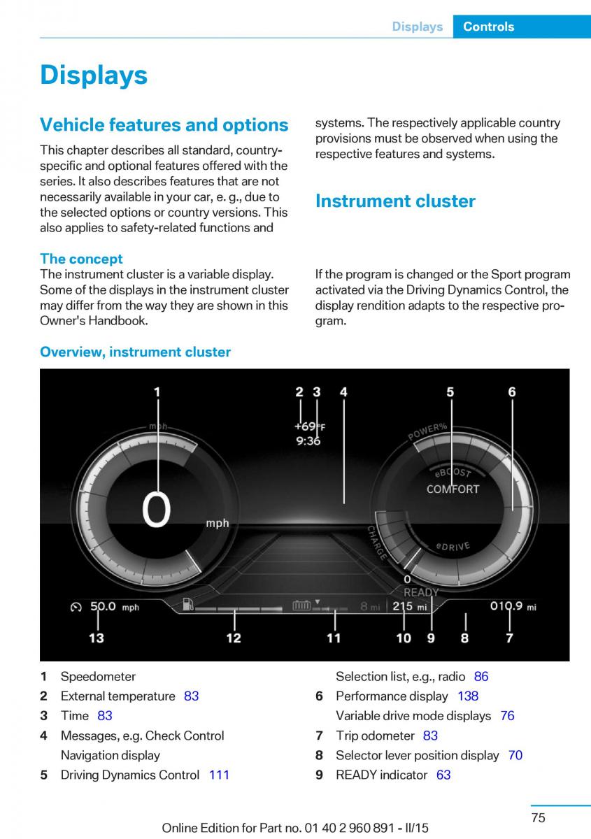 BMW i8 owners manual / page 91