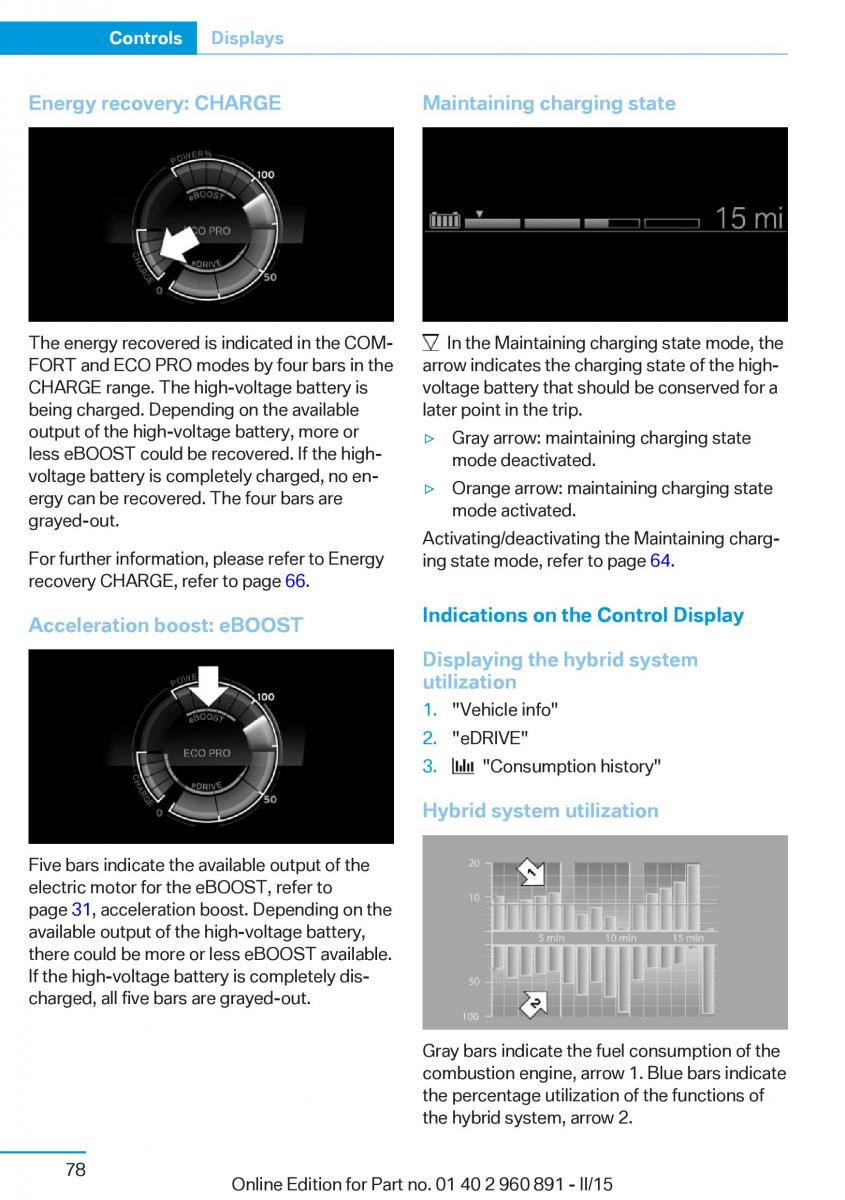 BMW i8 owners manual / page 94