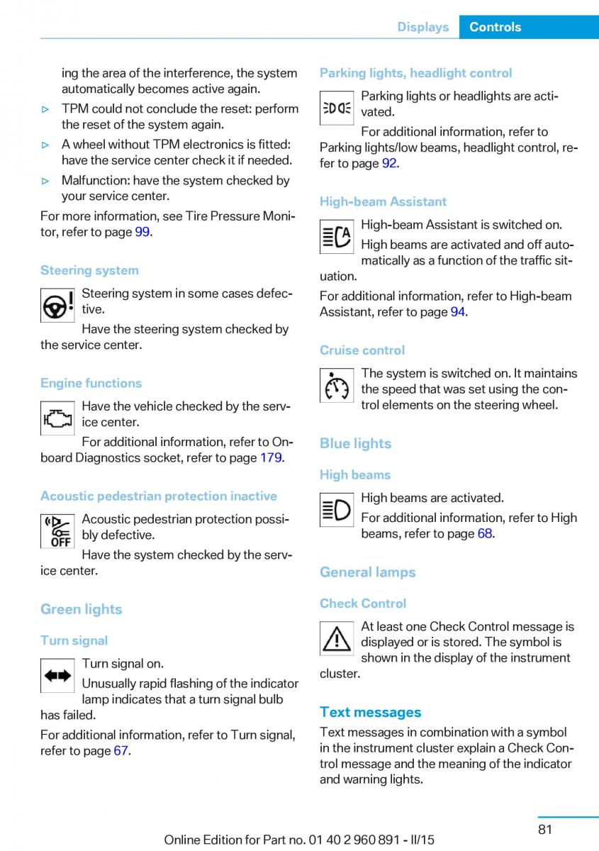 BMW i8 owners manual / page 97