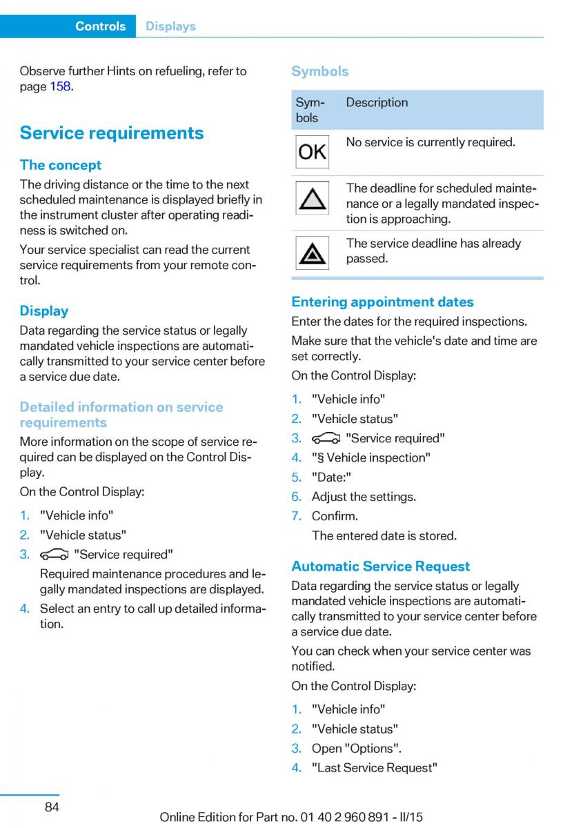 BMW i8 owners manual / page 100