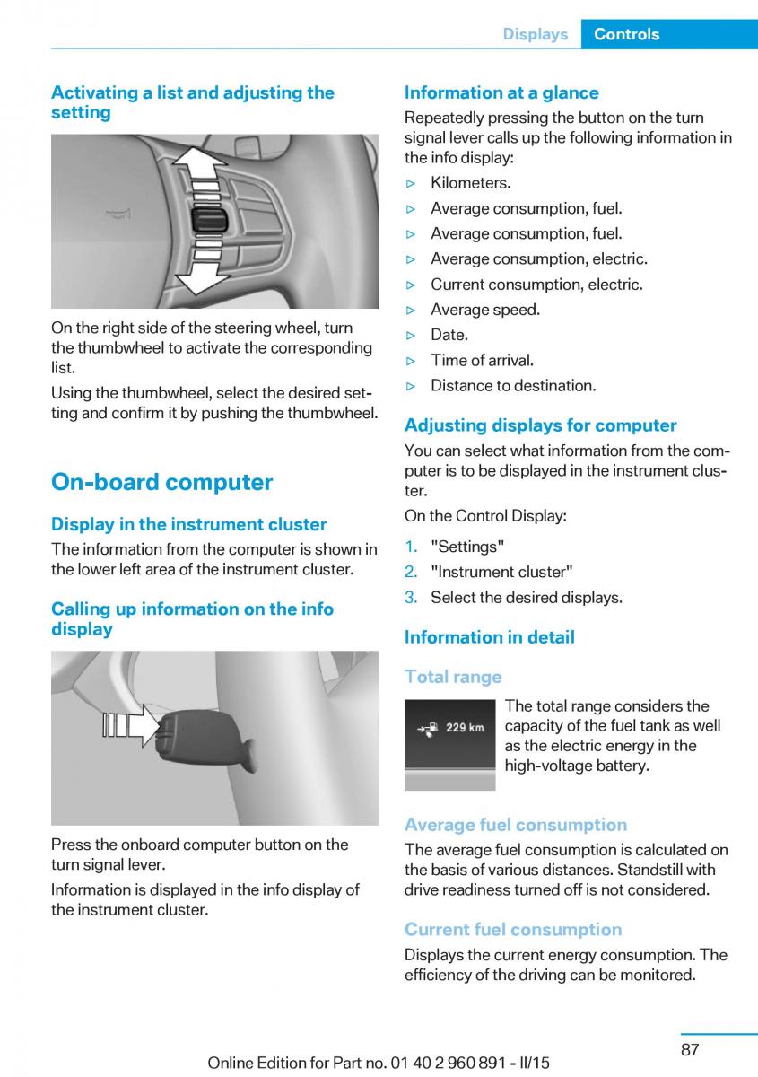 BMW i8 owners manual / page 103