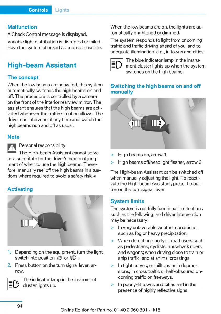 BMW i8 owners manual / page 110