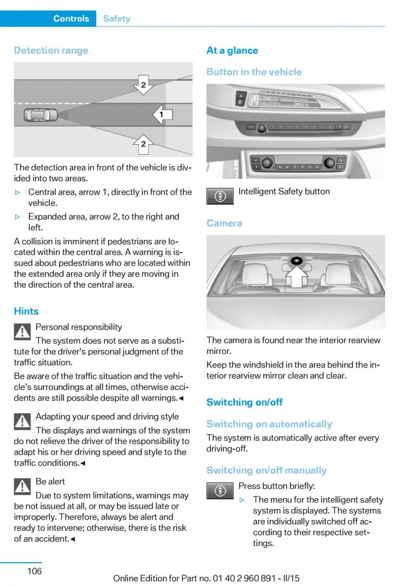 BMW i8 owners manual / page 122