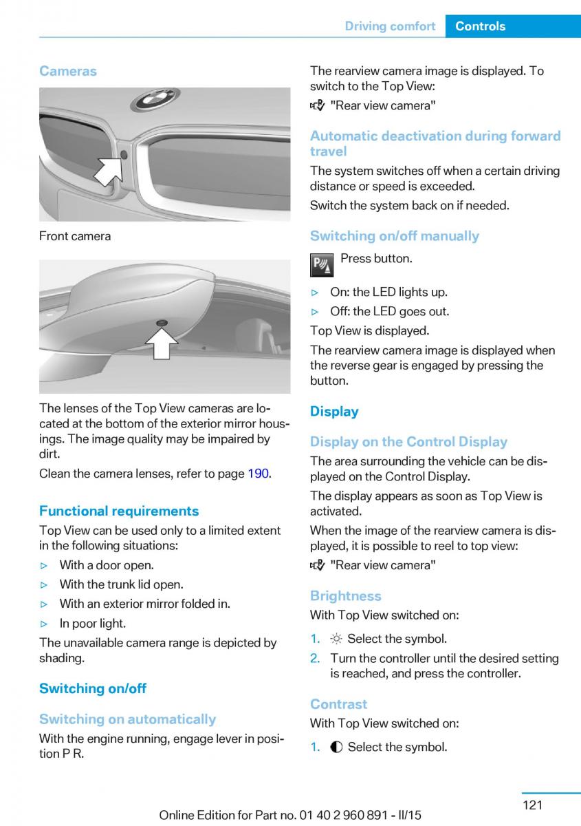 BMW i8 owners manual / page 137