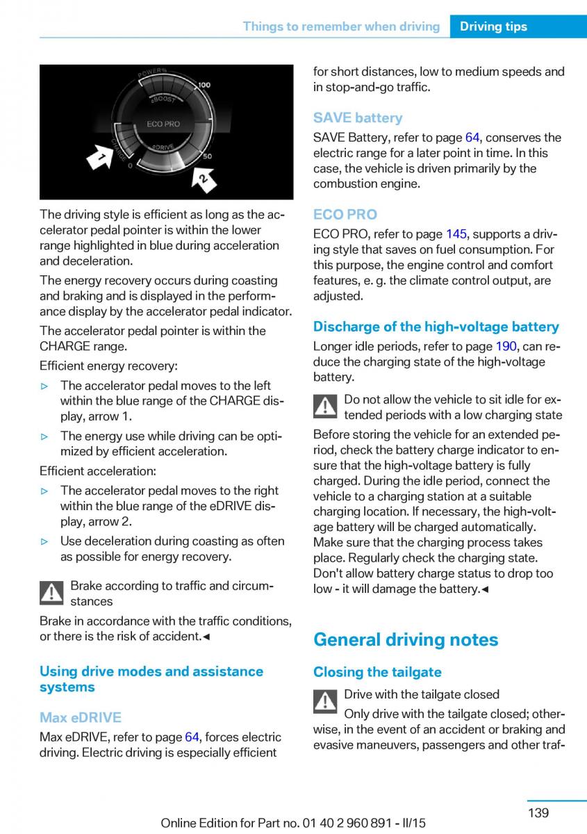 BMW i8 owners manual / page 155