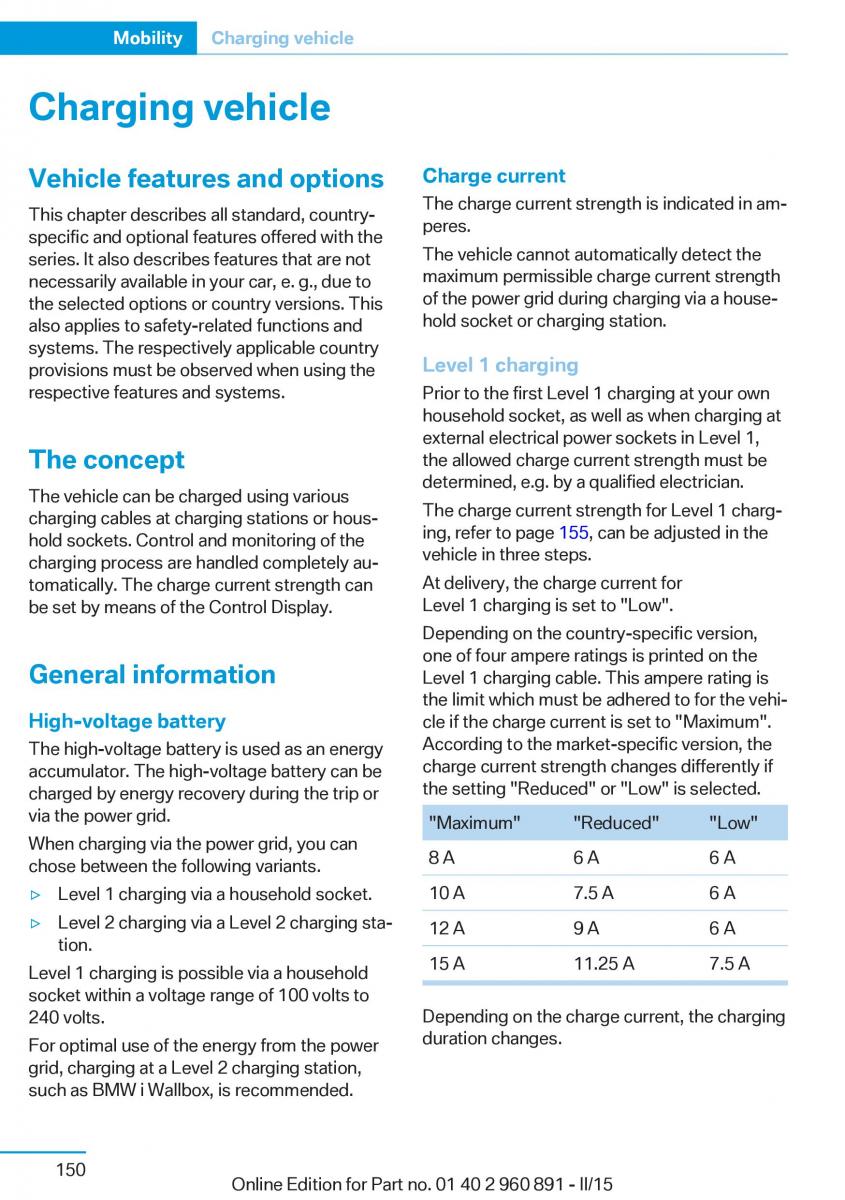 BMW i8 owners manual / page 166