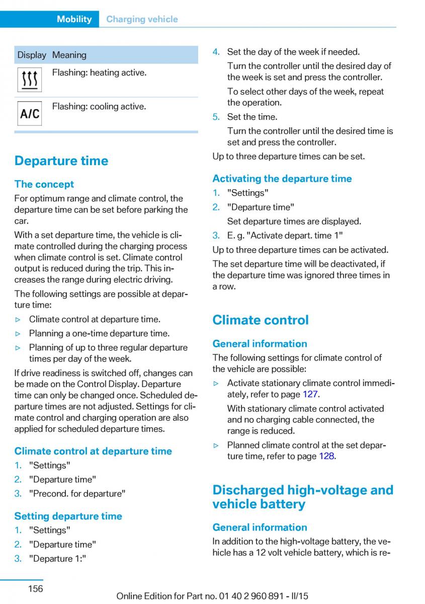 BMW i8 owners manual / page 172