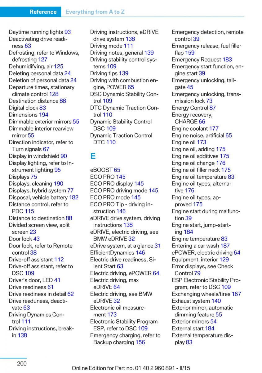 BMW i8 owners manual / page 216