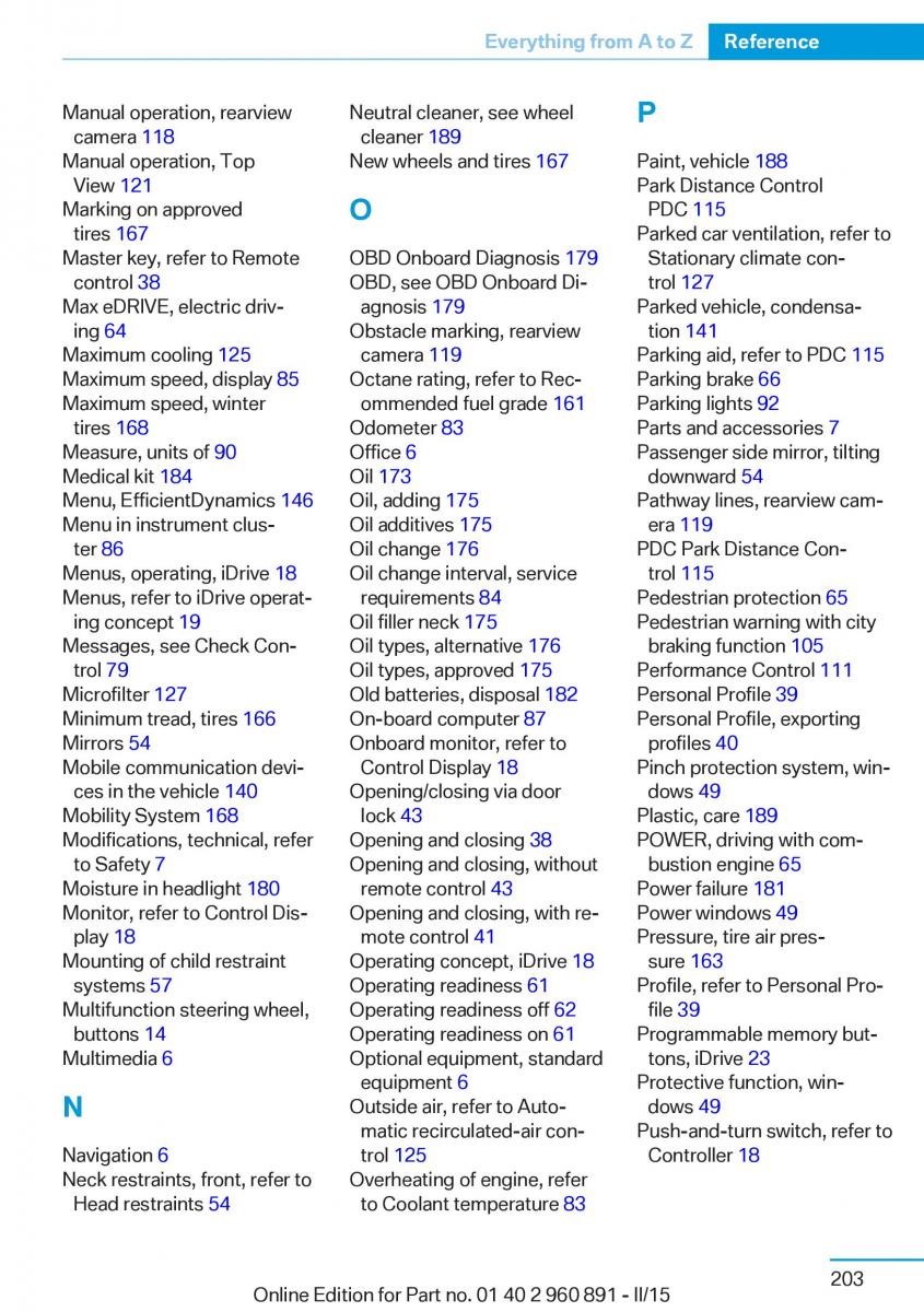 BMW i8 owners manual / page 219