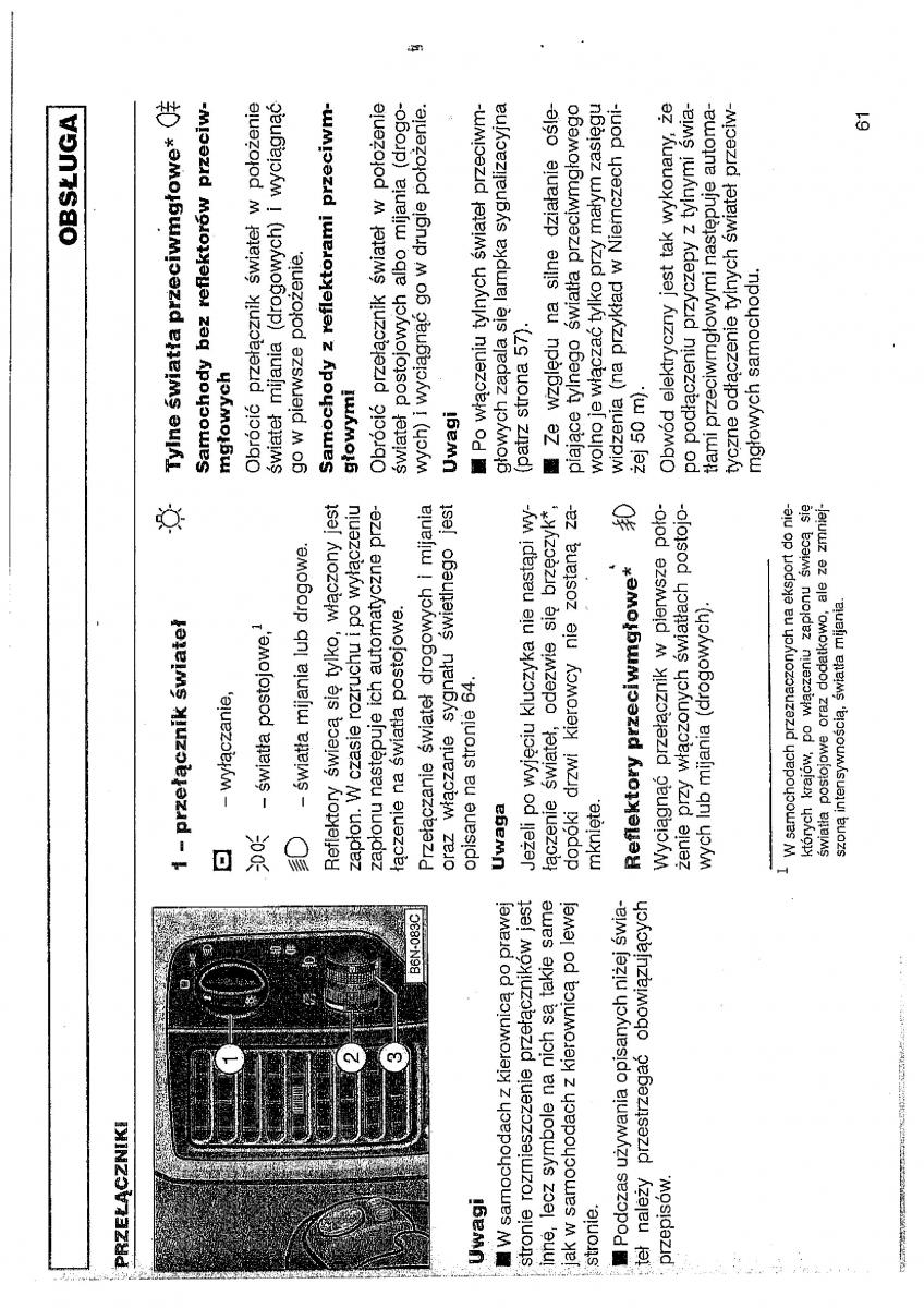 VW Polo III 3 instrukcja obslugi / page 62