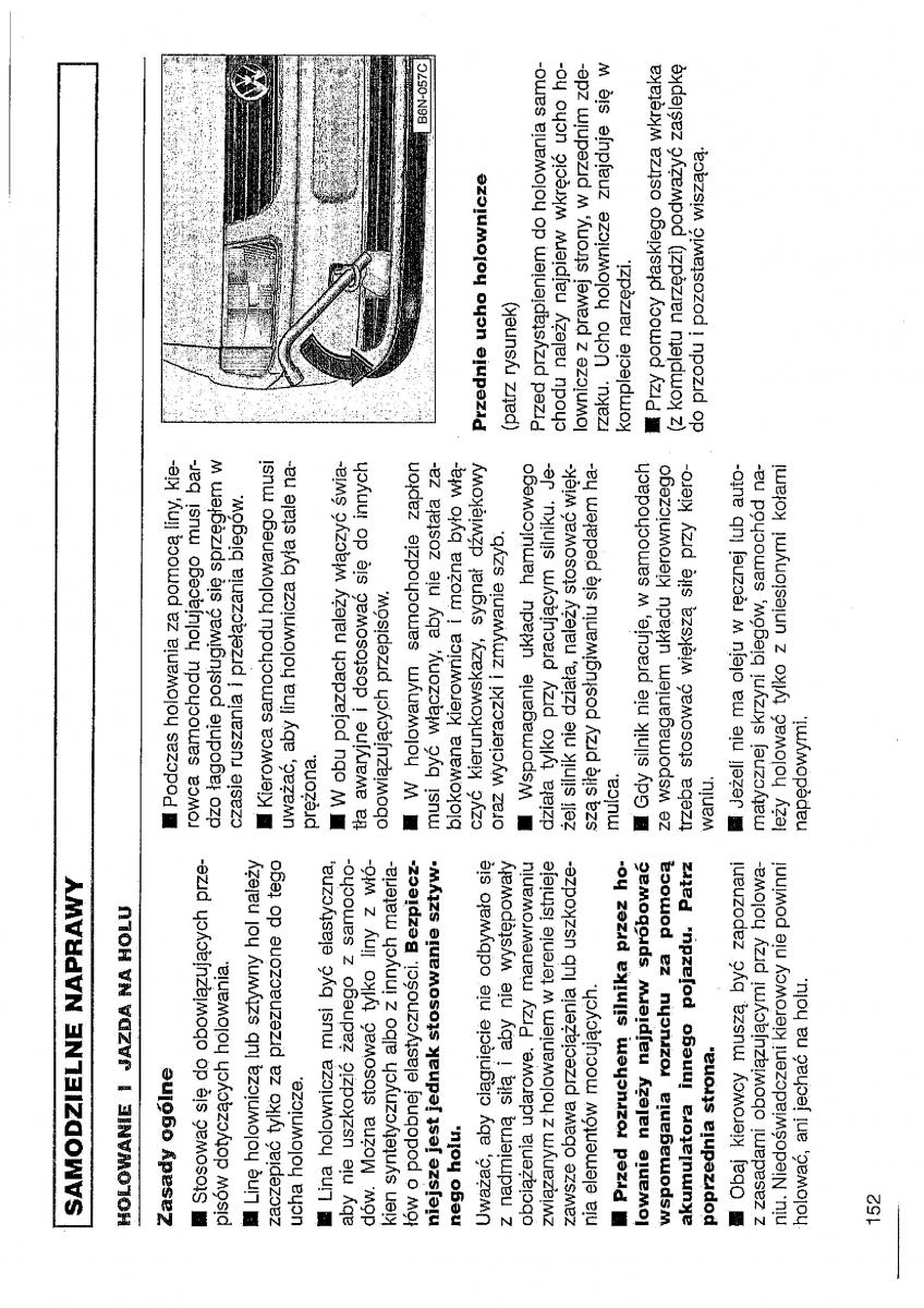 VW Polo III 3 instrukcja obslugi / page 153