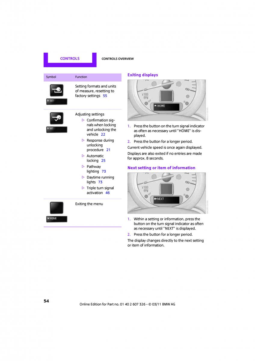 Mini Clubman owners manual / page 56