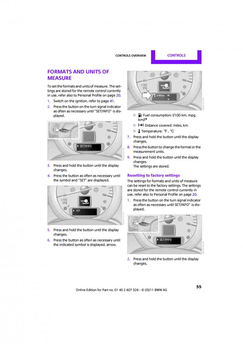 Mini Clubman owners manual / page 57