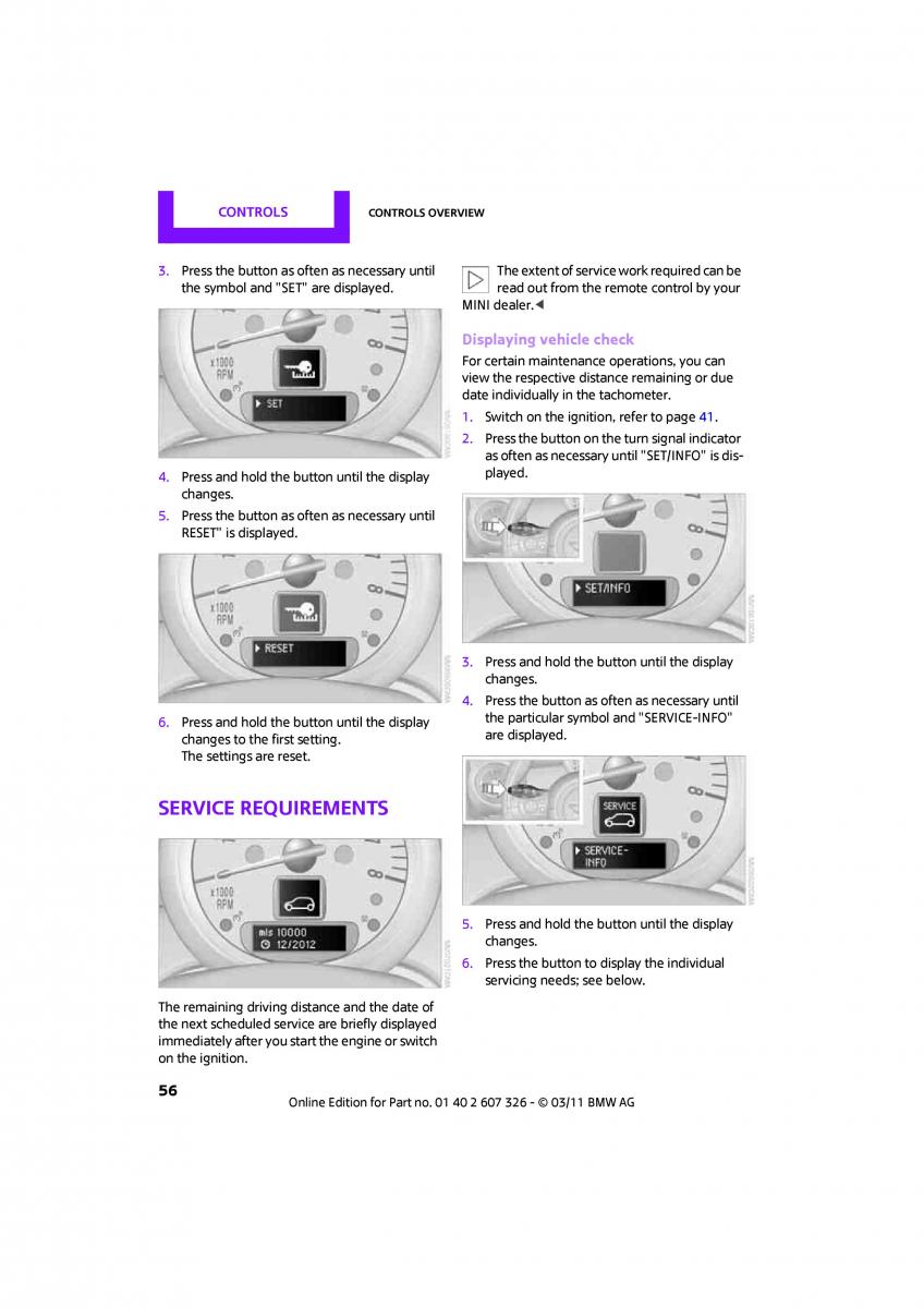 Mini Clubman owners manual / page 58