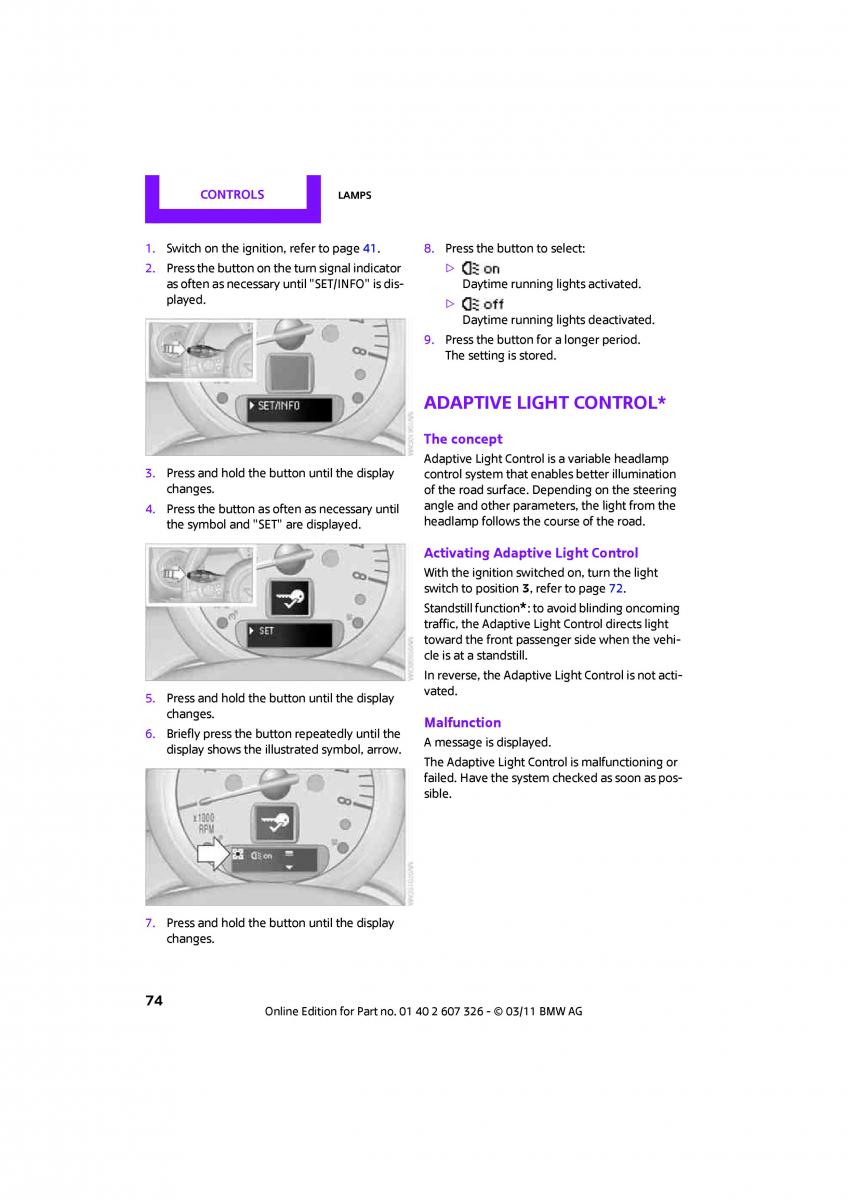 Mini Clubman owners manual / page 76