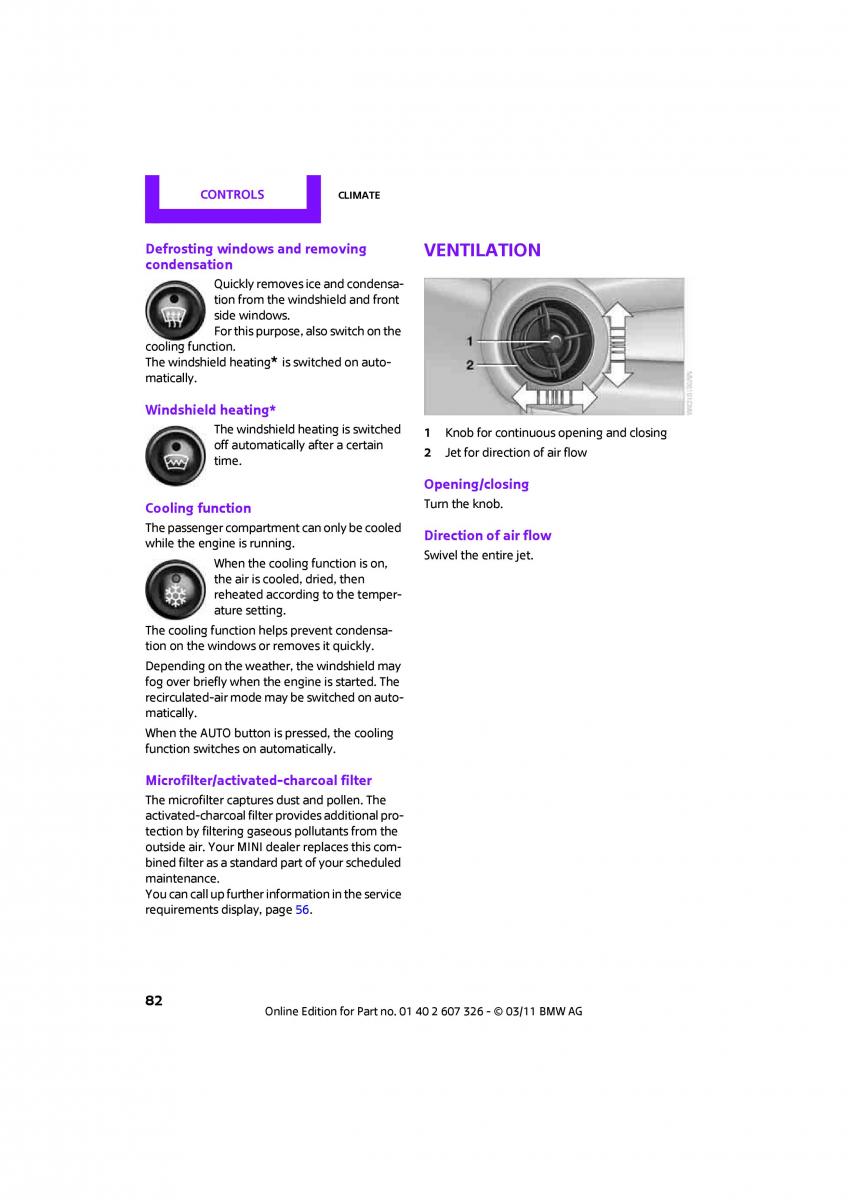 Mini Clubman owners manual / page 84