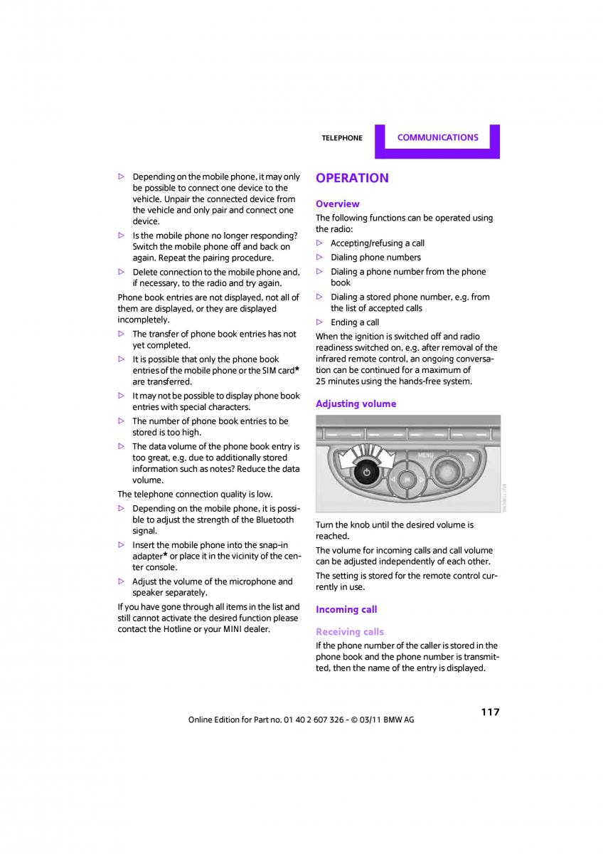 Mini Clubman owners manual / page 119