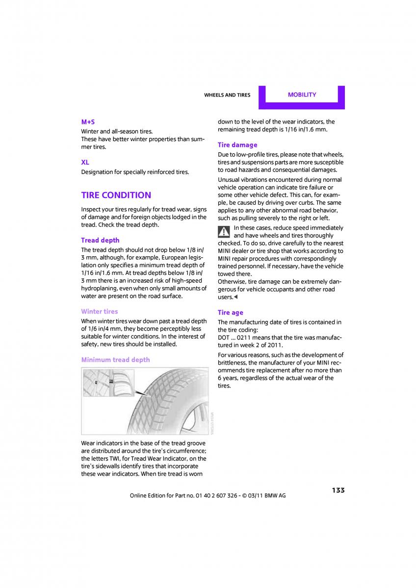 Mini Clubman owners manual / page 135