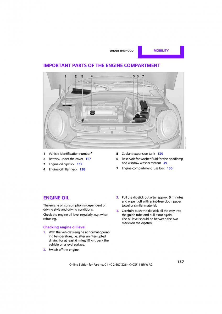 Mini Clubman owners manual / page 139