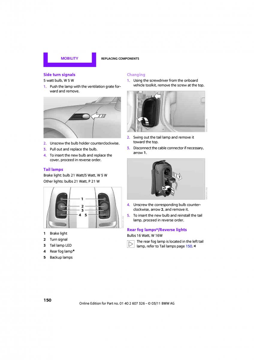 Mini Clubman owners manual / page 152