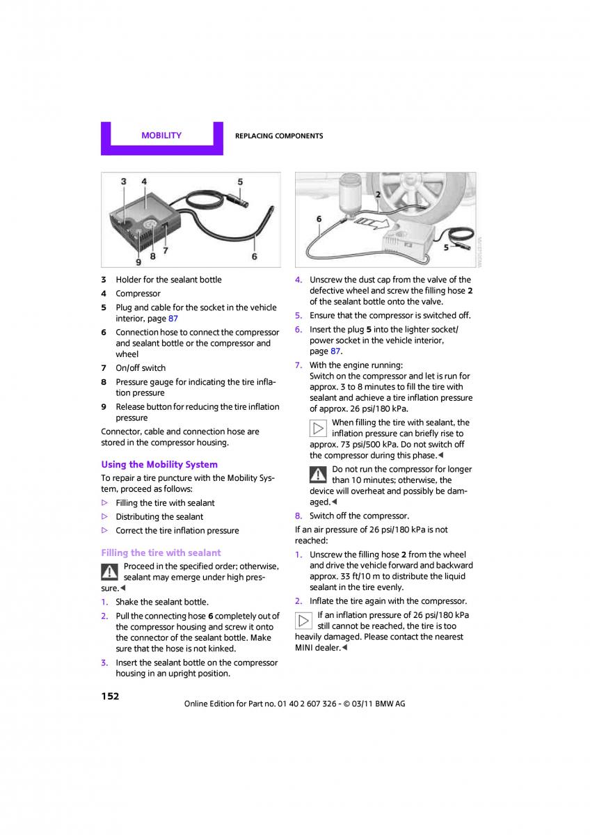 Mini Clubman owners manual / page 154