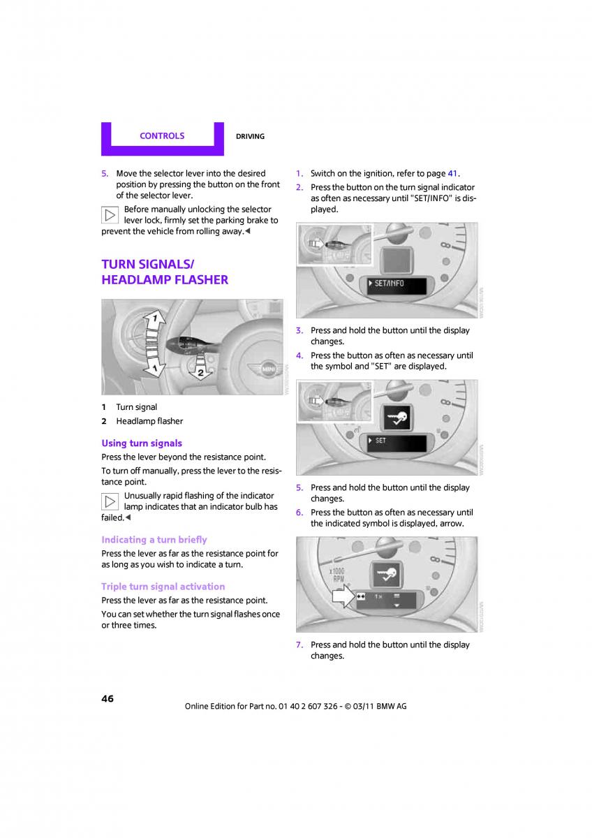 Mini Clubman owners manual / page 48