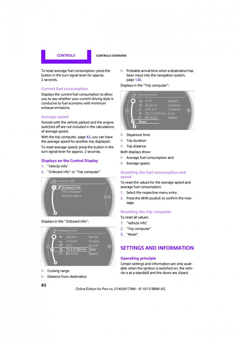 Mini Countryman owners manual / page 63