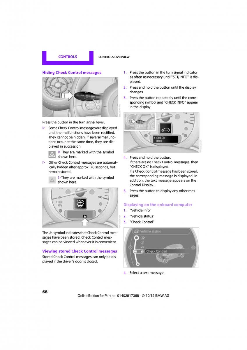 Mini Countryman owners manual / page 69