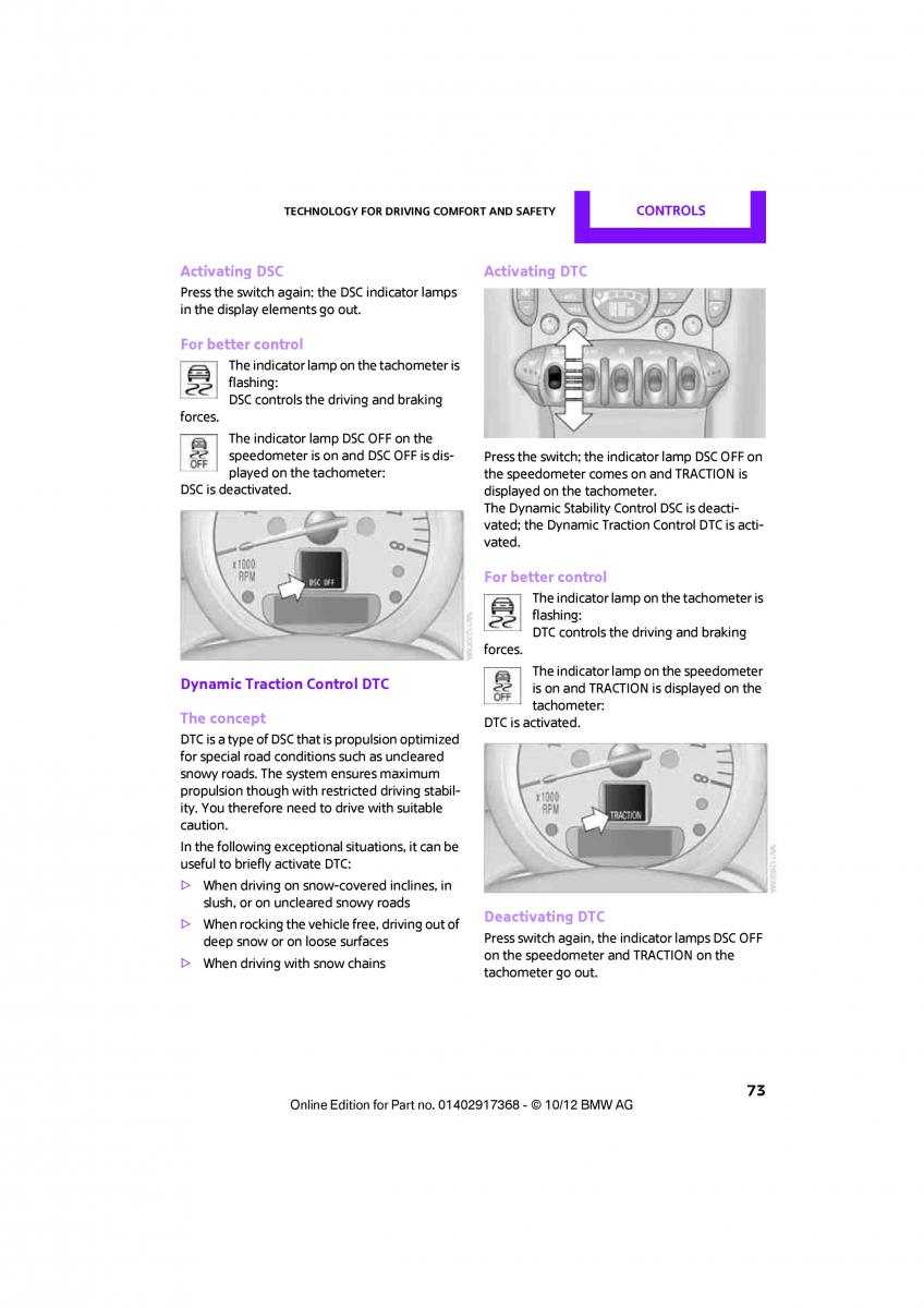 Mini Countryman owners manual / page 74