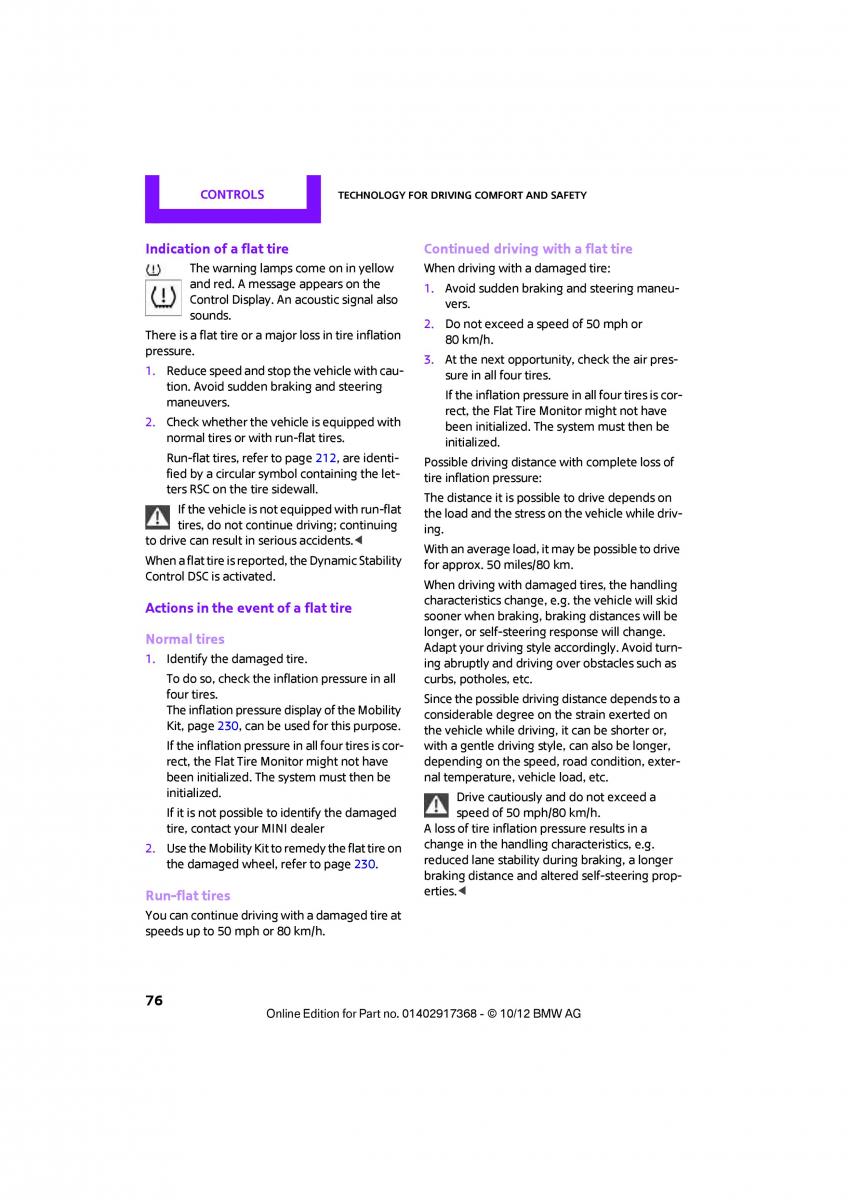 Mini Countryman owners manual / page 77