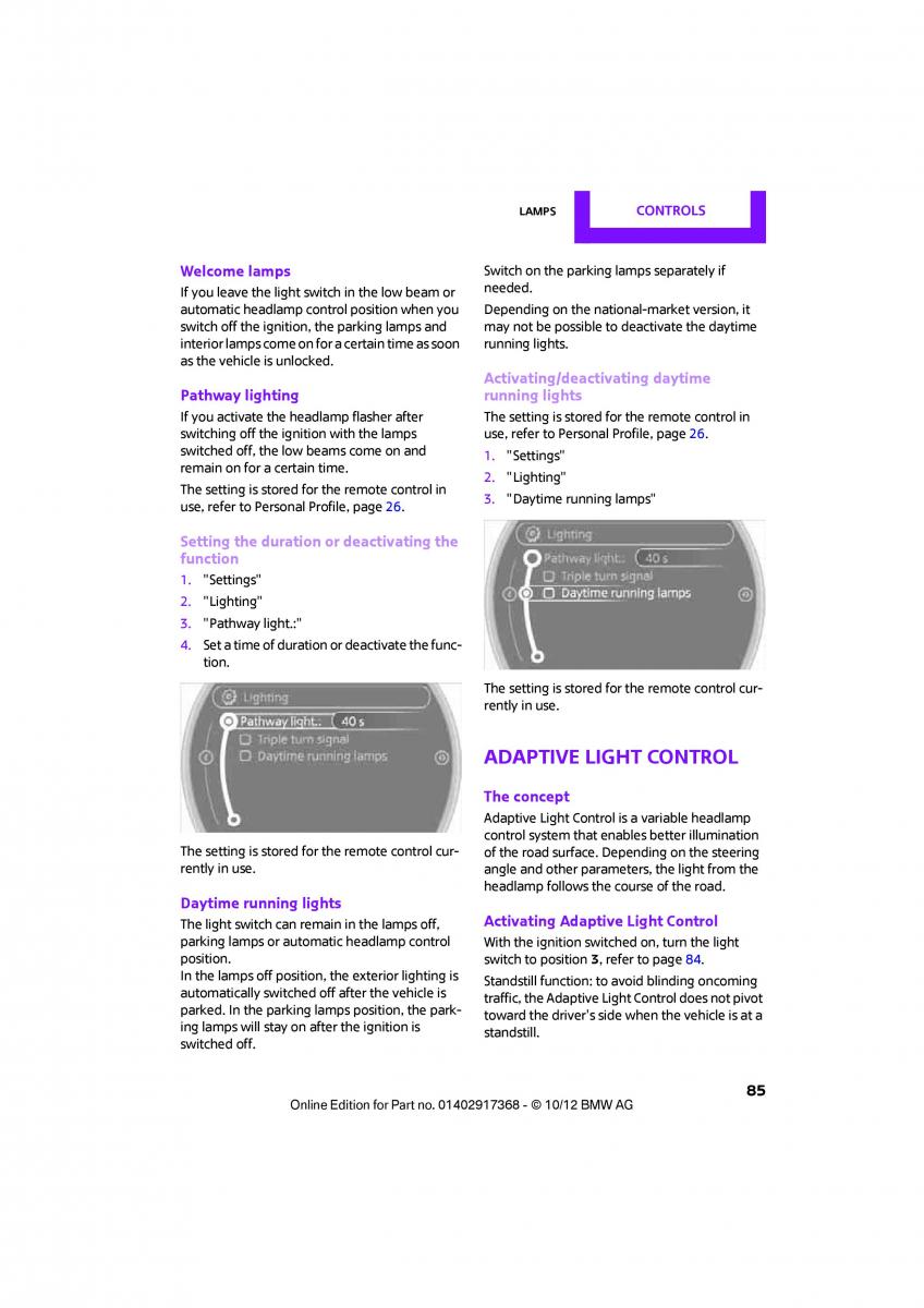 Mini Countryman owners manual / page 86